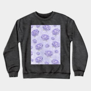 Watercolour purple peonies flowery pattern Crewneck Sweatshirt